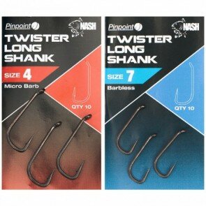 Nash PinPoint Twister Long Shank Hooks